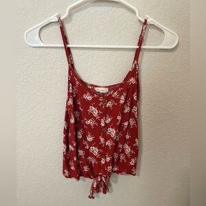 Altar'd State Burgundy Floral Button-Down Camisole Size Small